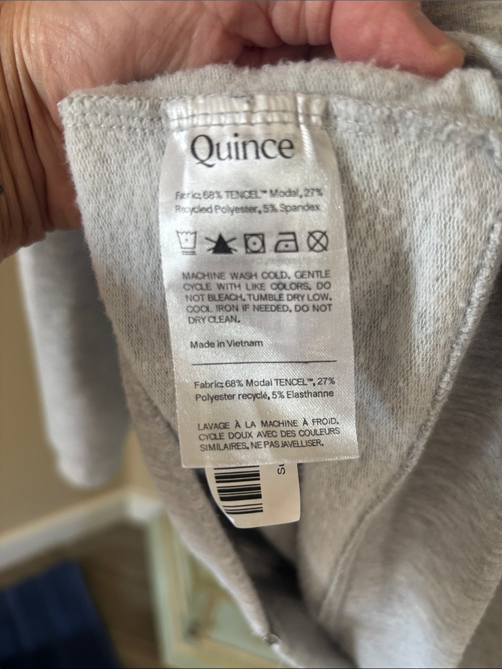 Quince Super Soft Light Gray Full-Zip Hoodie - Picture 8 of 8